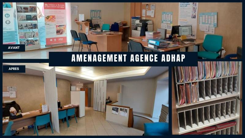 Aménagement de l’agence de service à la personne ADHAP de Bergerac.